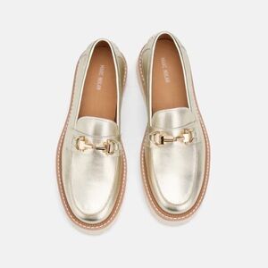 Elegant Gold Women's Loafers NWT
